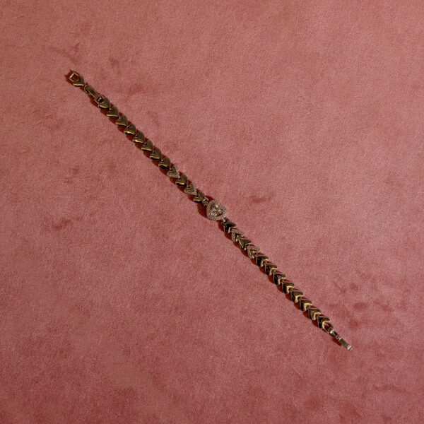 Gümüş kalp detay çelik bileklik