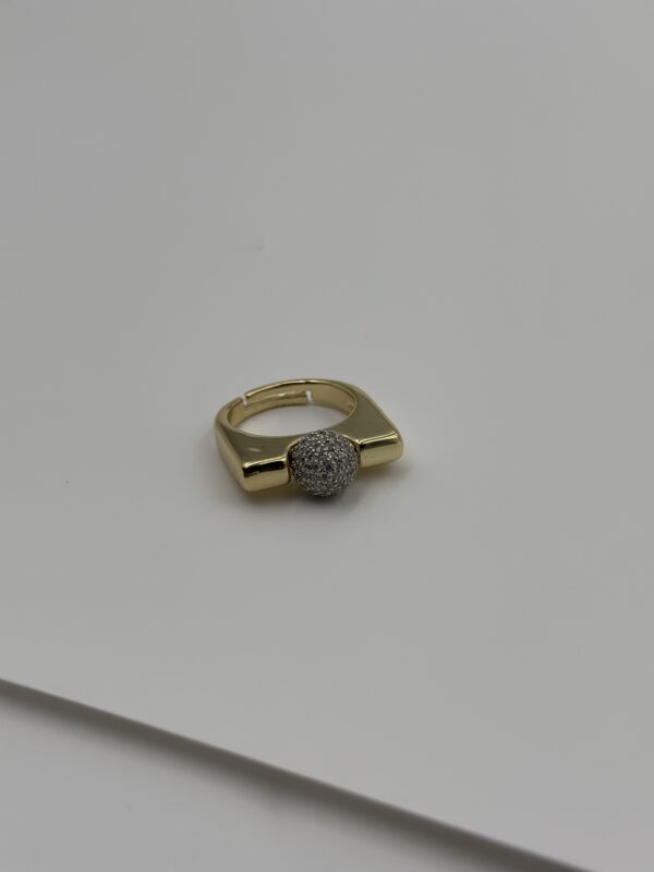 Geometrik Işıltı Çelik Yüzük