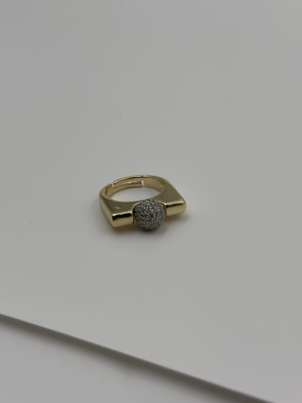 Geometrik Işıltı Çelik Yüzük