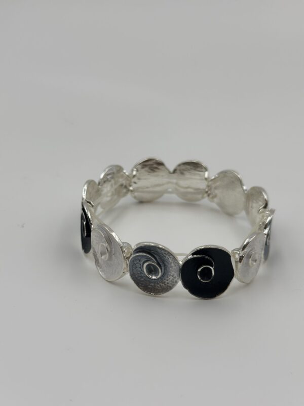 GÜMÜŞ SPİRAL DİSK LASTİKLİ BİLEKLİK