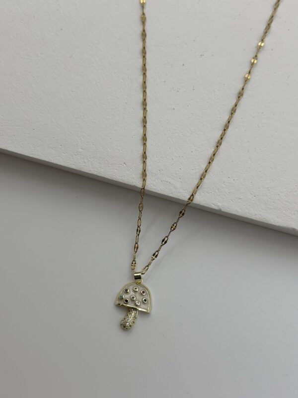 MİNİ MANTAR FİĞÜR ÇELİK KOLYE