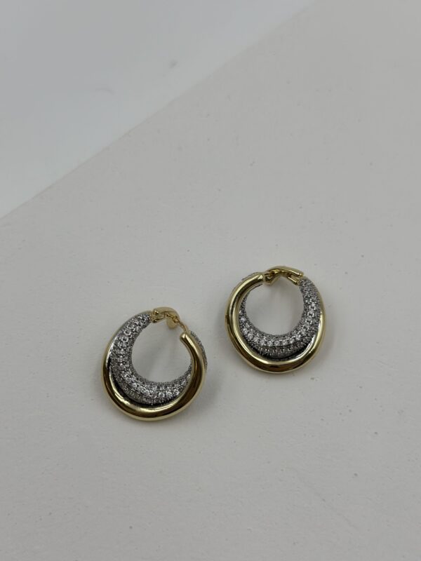 IŞILTILI ÇİFT KAVİS HALKA KÜPE