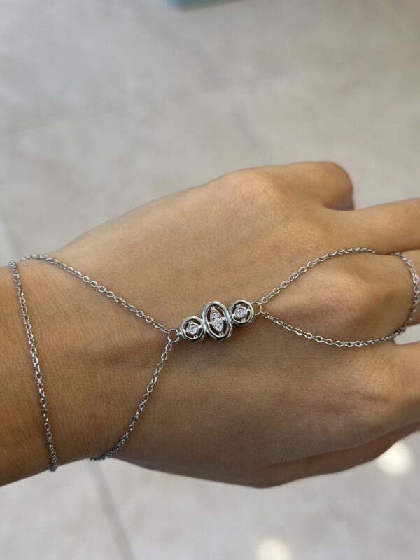 ÜÇLÜ TAŞ DETAYLI SİLVER ŞAHMERAN