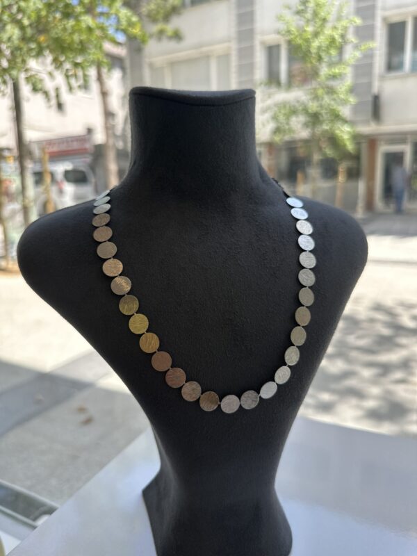 MODERN DİSK YAKA ÇELİK KOLYE