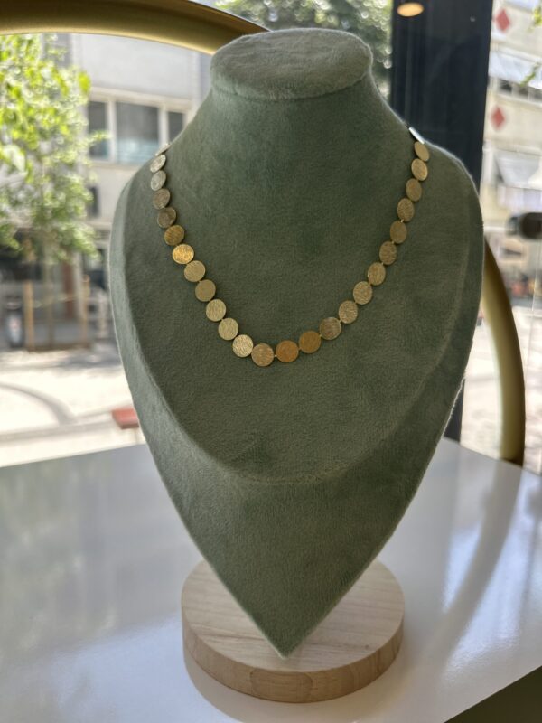 GENİŞ DİSK MODEL GOLD ÇELİK KOLYE