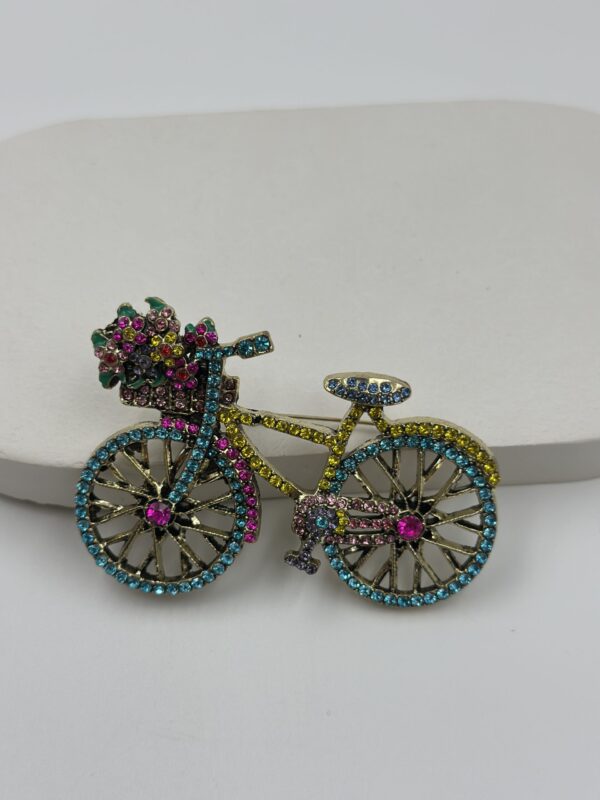 RENKLİ TAŞLI BİSİKLET BROŞ