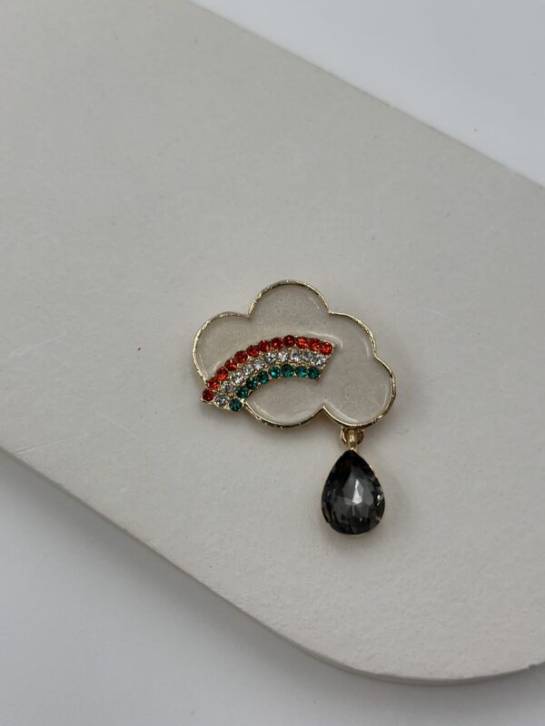 GÖKKUŞAĞI TAŞLI DAMLA DETAY BULUT BROŞ