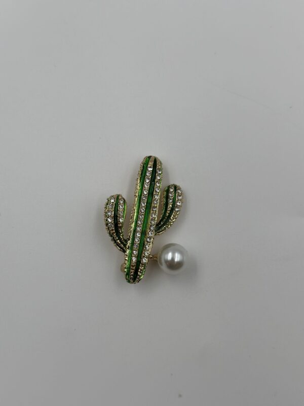 İNCİ KAKTÜS BROŞ