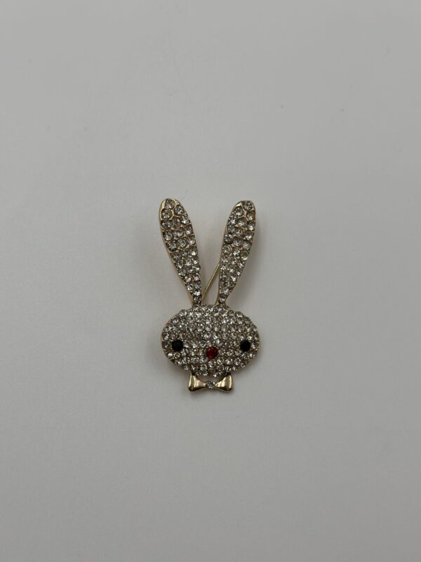 PARILTILI TAVŞAN FİGÜRLÜ BROŞ