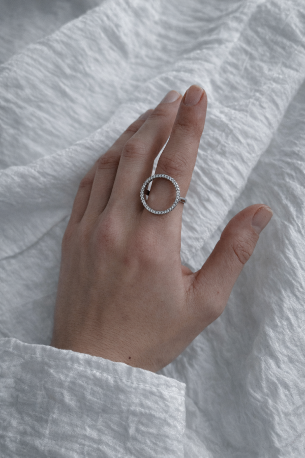 Halka Formlu Çelik Silver Yüzük