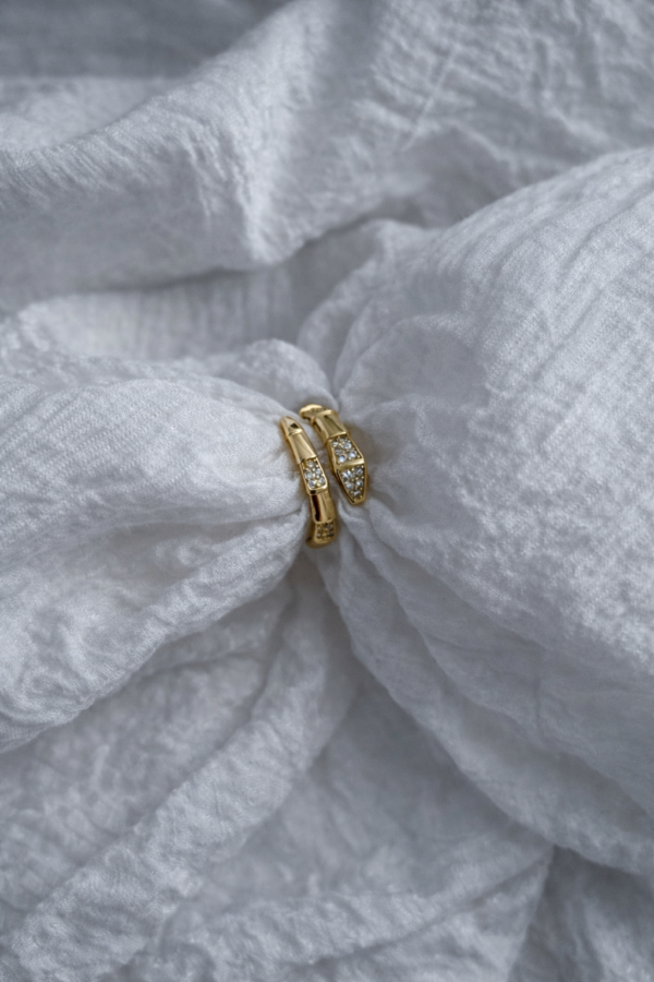 Zirkon Taşlı Yılan Model Çelik Yüzük