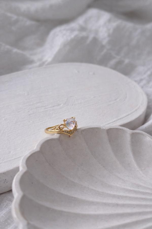 Floria Pinterest Mini Kalp Gold Yüzük