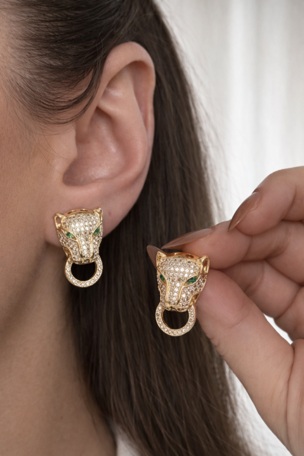 leo Gold parıltılı küpe