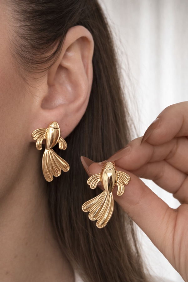 Şans Balığı Gold KÜPE