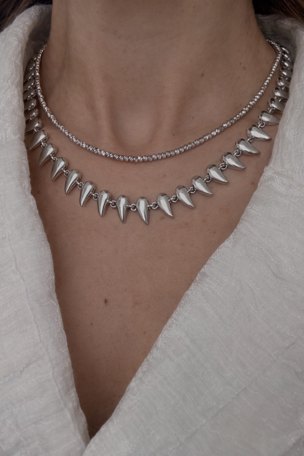 Ateiler Fang Silver İkili Set Kolye